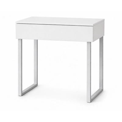 Toaletka / konsola "LENA" biała mat 75cm, srebrne U